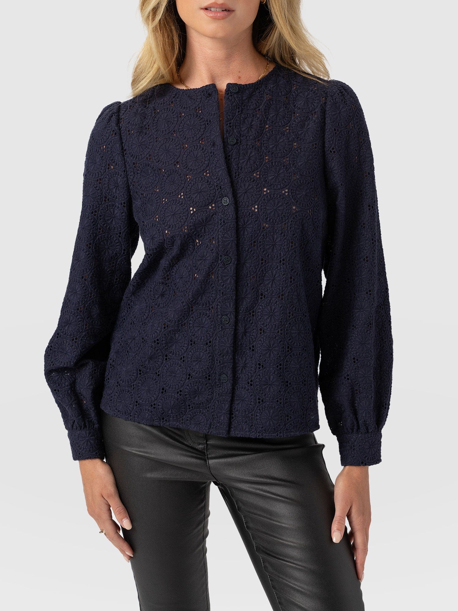 Tabitha Blouse - Navy - Women's Blouses | Saint + Sofia® USA